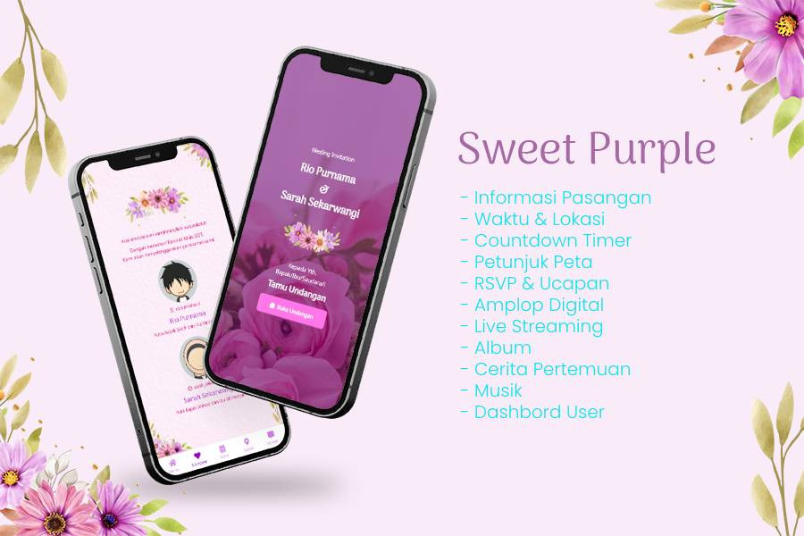 Sweet Purple Wedding Invitation