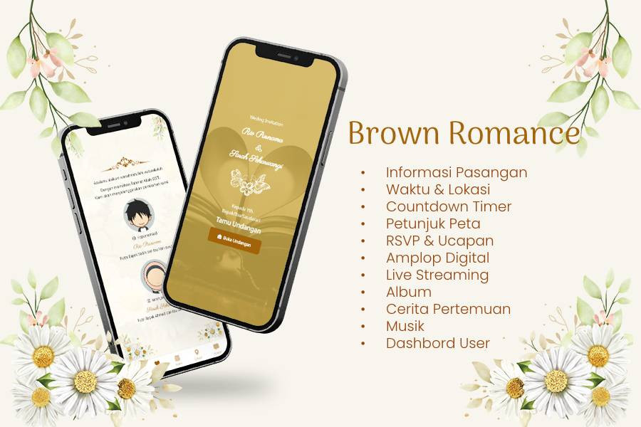 Brown Romance Wedding Invitation