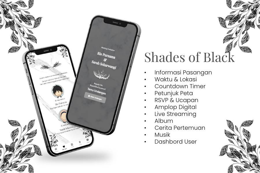 Shades Of Black Wedding Invitation