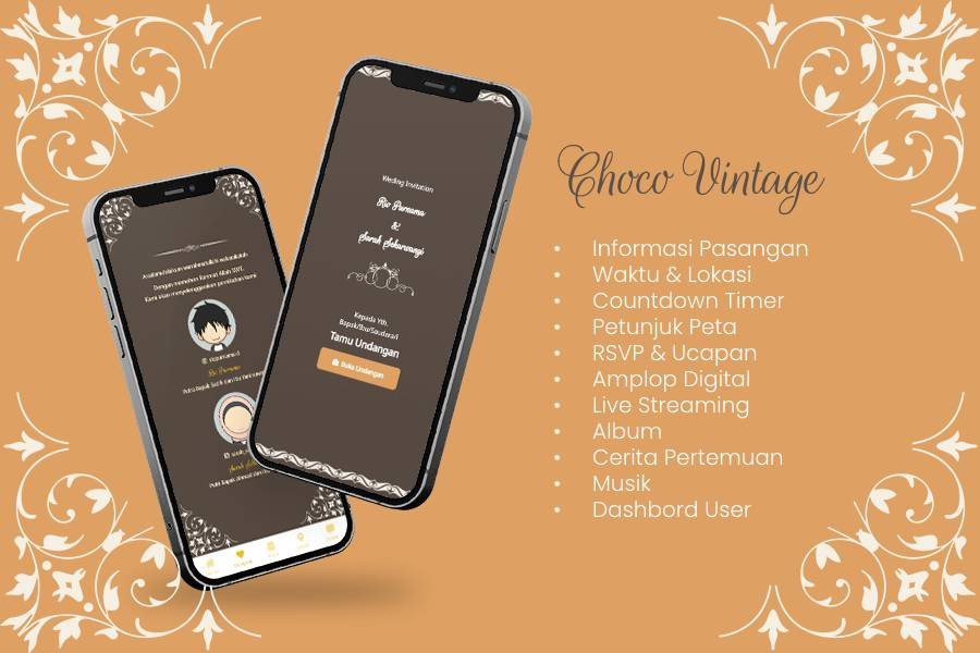 Choco Vintage Wedding Invitation