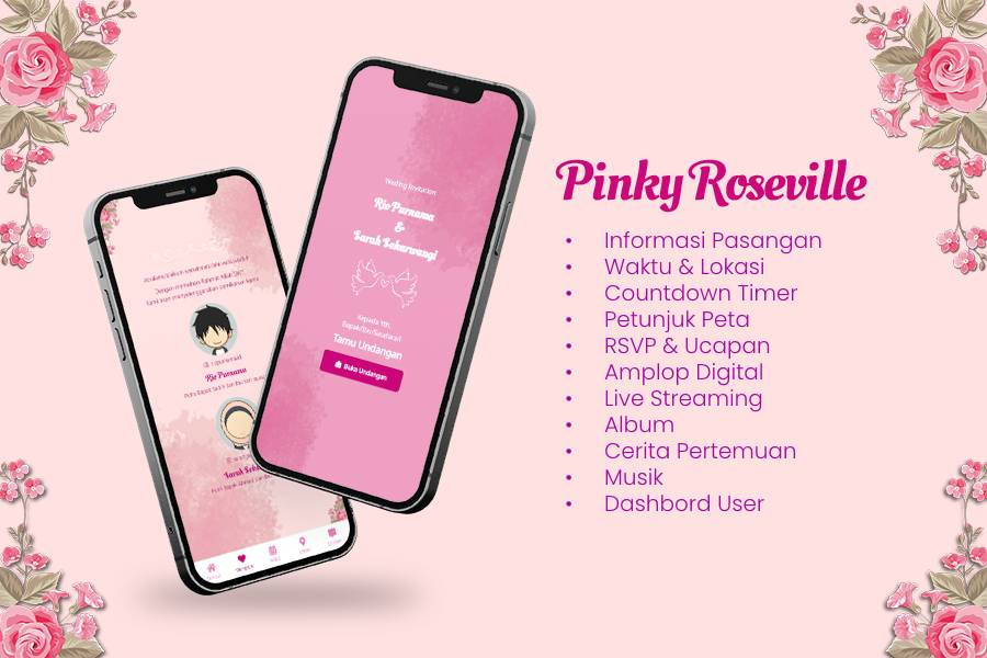 Pinky Roseville Wedding Invitation
